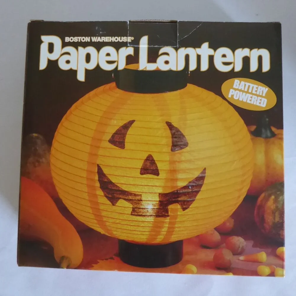 NEW BOSTON WAREHOUSE HALLOWEEN PUMPKIN PAPER BATTERY POWERED LANTERNS (LOT OF 5) - Picture 13 of 15